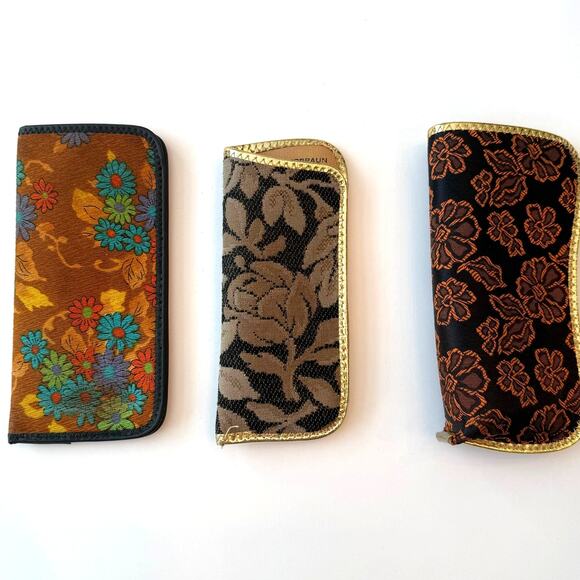Lot of 3 Assorted Vintage Floral Eyeglass Sunglass Cases - Picture 1 of 8